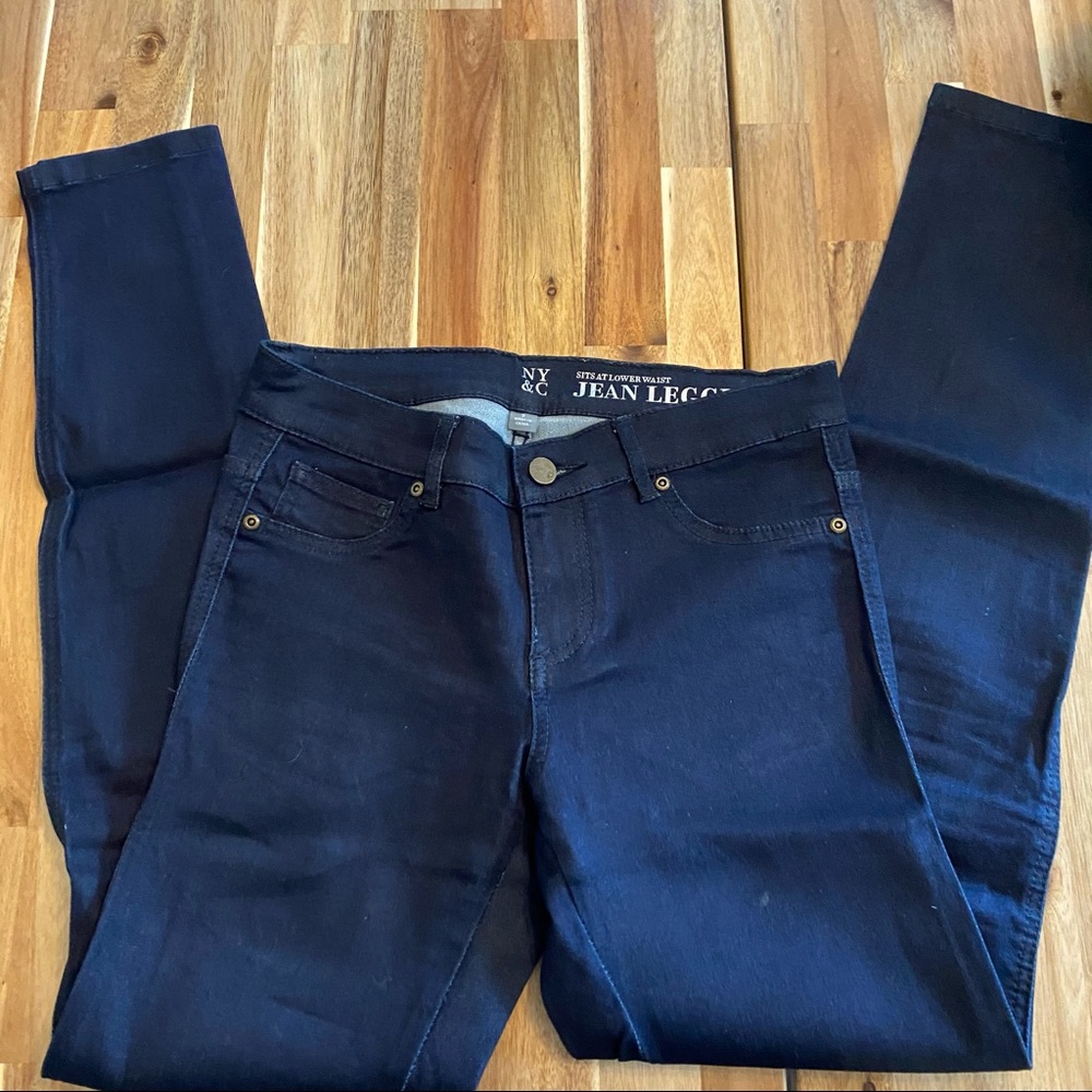 NY&C SKINNY JEAN LEGGING BLUE